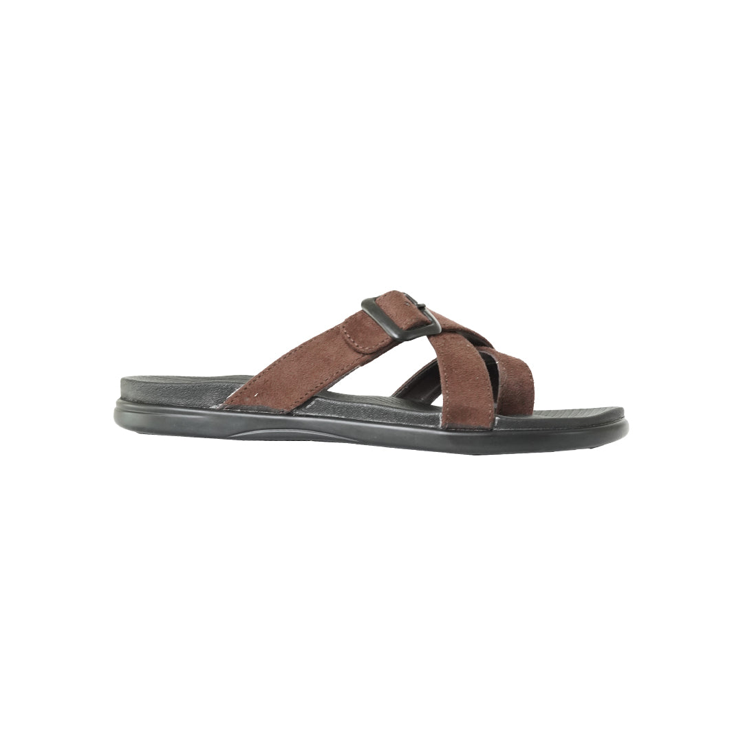 Brown Suede Comfort Sandals