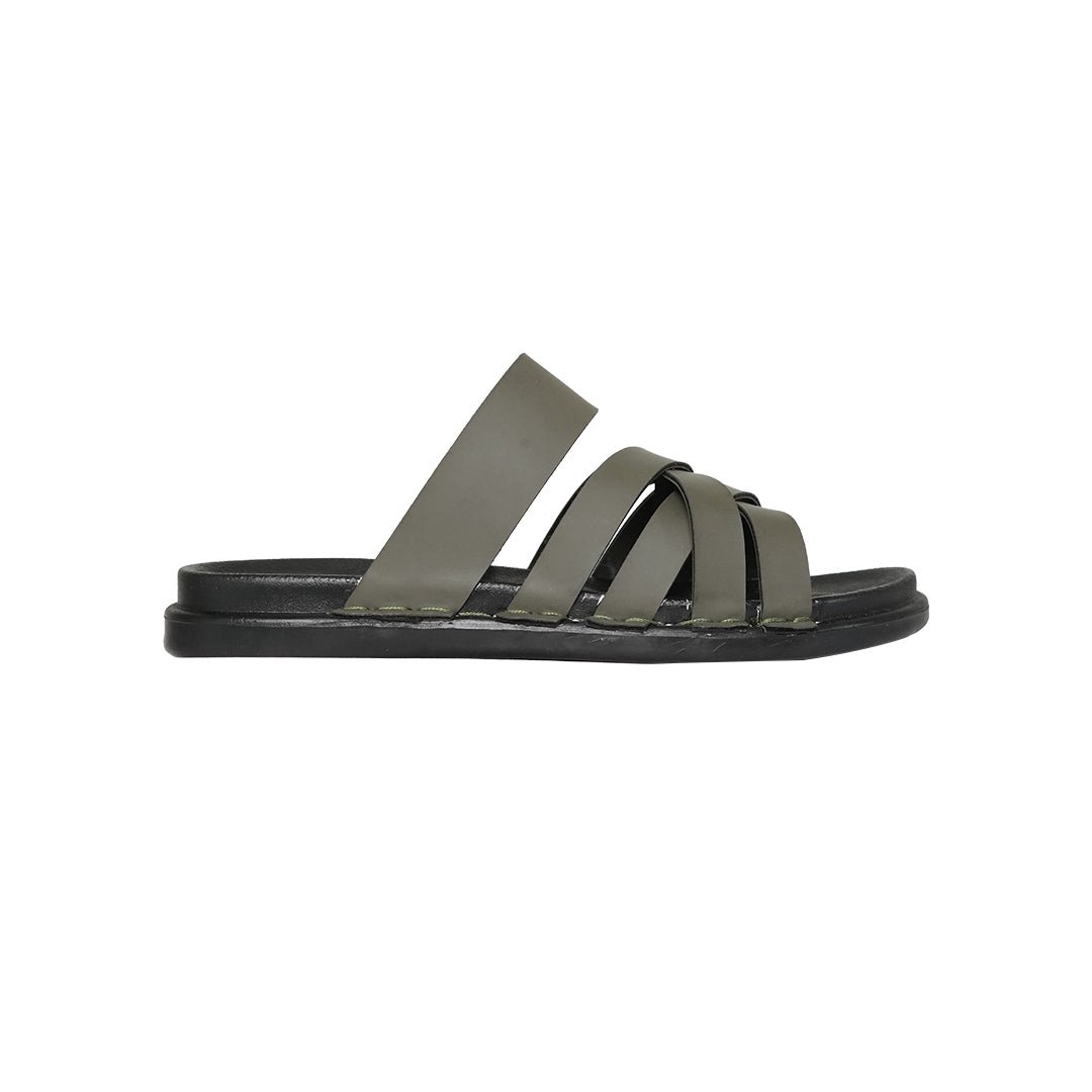 Aero Men’s Olive Green Multi-Strap Sandals – Slip-On Comfort Sole