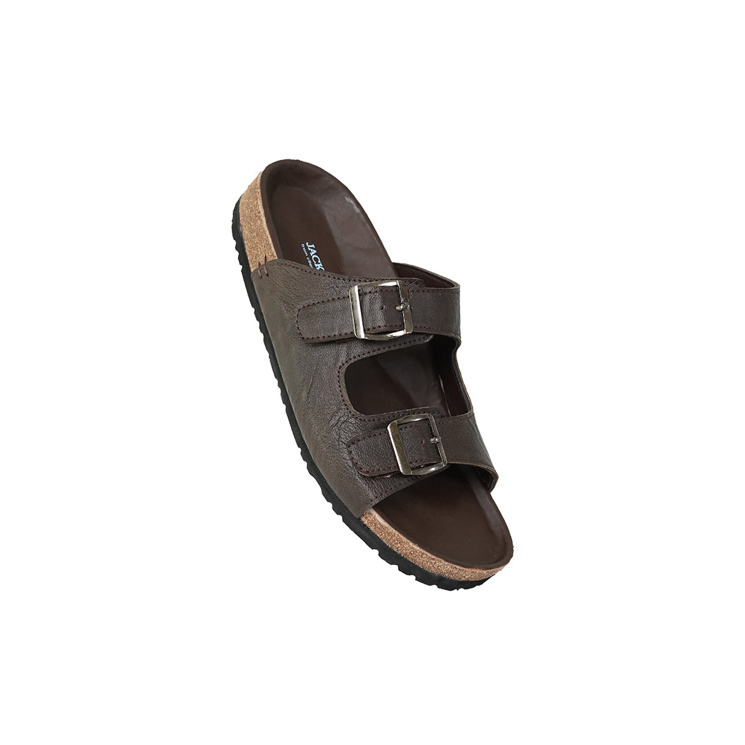 Jack Men’s Brown Buckle Strap Sandals – Cork Footbed