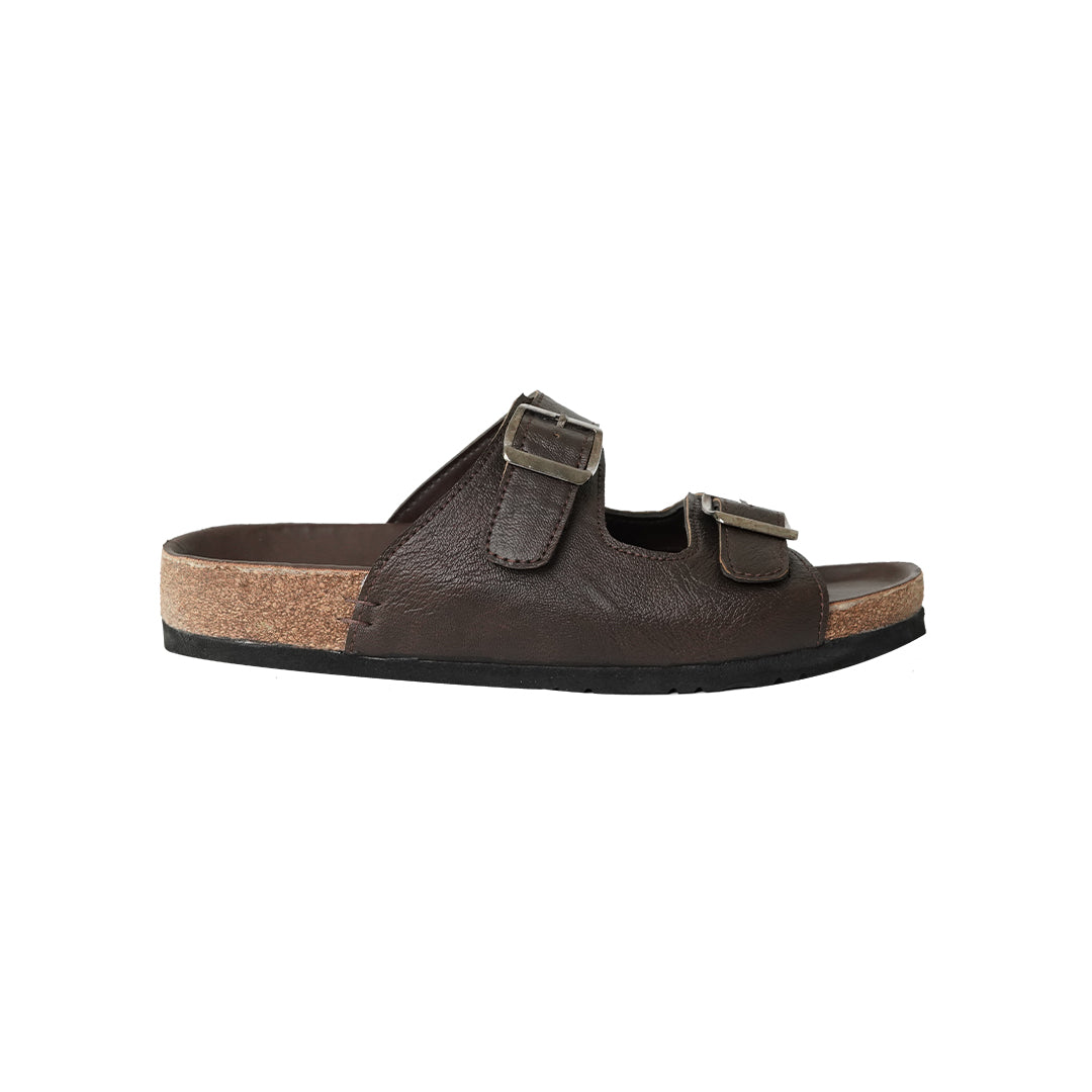 Jack Men’s Brown Buckle Strap Sandals – Cork Footbed