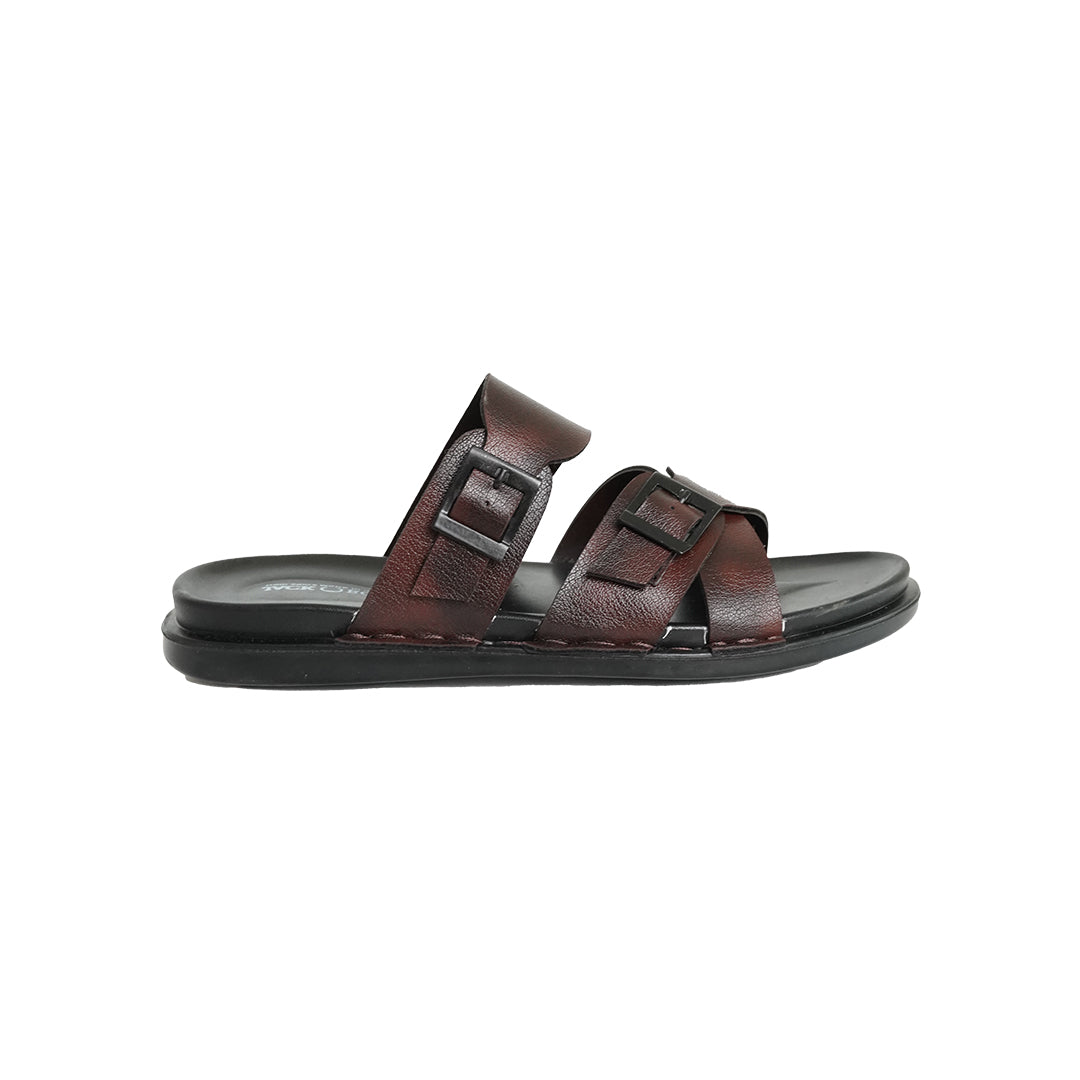 Men’s Brown Buckle Sandals – Dual Strap Comfort Fit