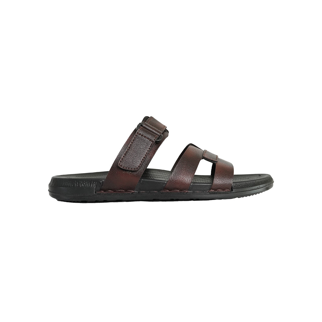Opak Men’s Triple Strap Black Sandals – Textured Sole